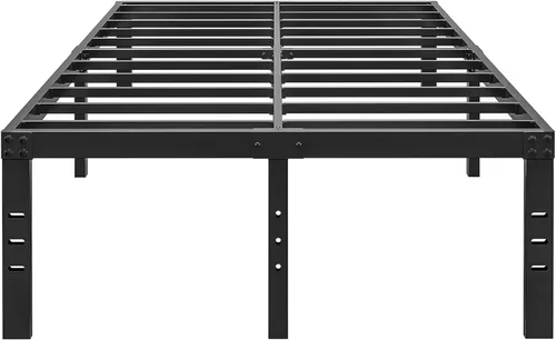 Vista 18 de ALDRICH Estructura de cama metálica individual de 16 pulgadas - Plataforma básica de listones de acero negro, fácil de montar, resistente y sin