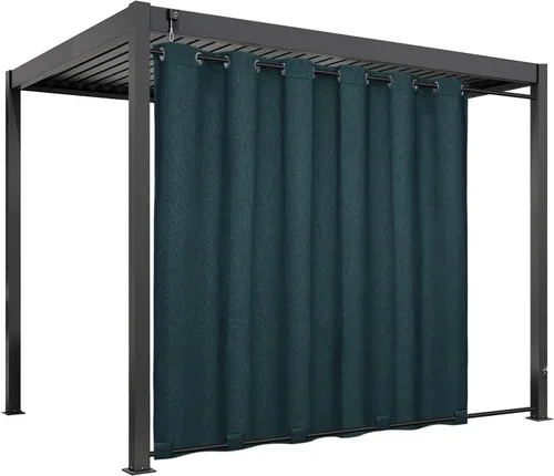 Vista 32 de Easy-Going - Cortinas para exterior con aspecto de lino impermeables y a prueba de viento para porche, cortinas suaves y gruesas de privacidad
