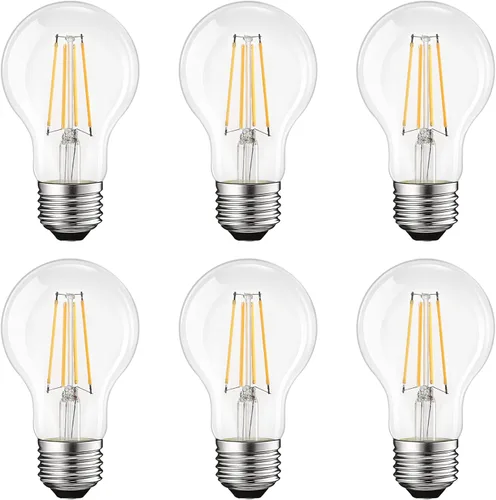 Vista 9 de LUXRITE Bombillas LED vintage A19 equivalente a 60 W, blanco cálido de 2700 K, regulable, 800 lúmenes, bombilla LED Edison estándar de 8 W