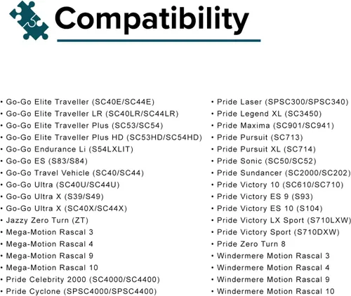Vista 6 de AlveyTech Llave fácil de tirar de lujo para scooter Pride and Go-Go – Repuesto para scooters de movilidad como GOGO Elite Traveller, Pursuit, Ultra