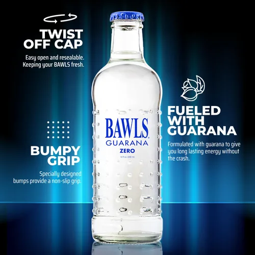 Vista 5 de BAWLS Guarana Zero, BAWLS - Bebida de guaraná, refresco de guaraná, refresco alimentado con guaraná para energía, bebida con cafeína de alta