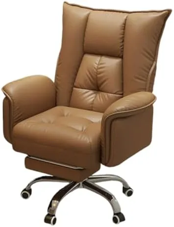 Vista 10 de Big and Tall Office Chair with Footrest, Ergonomic PU Leather, Adjustable Height, Swivel Base, Lumbar Support, Padded Armrests, Rolling Wheels for