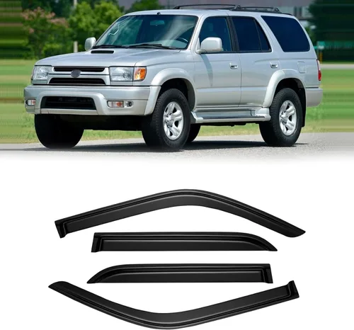 Vista 75 de Viseras de ventana para Chevrolet Silverado y GMC Sierra 1500 Crew Cab 2014-2018, protectores de lluvia, deflector de ventilación, sombra humo