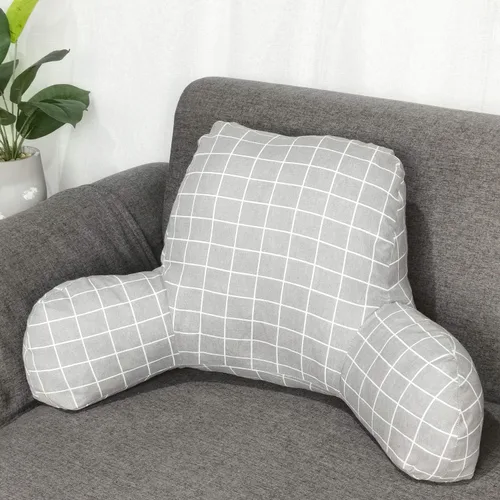 Vista 14 de Almohada de lectura estampada bohemia con brazos de apoyo, almohada suave para descansar en la cama, cojín de apoyo para la espalda para niños que