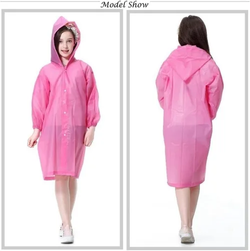 Vista 7 de Impermeable poncho de lluvia para niños (paquete de 2), abrigos de lluvia reutilizables de EVA con capucha para niños de 6 a 13 años