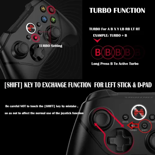 Vista 7 de BEITONG Asura 2 Pro Wireless Gaming Controller PC Game Controllers Dual Vibrate Gamepad Joystick For Windows 7 8 10 11 Android TV Steam Deck Tesla