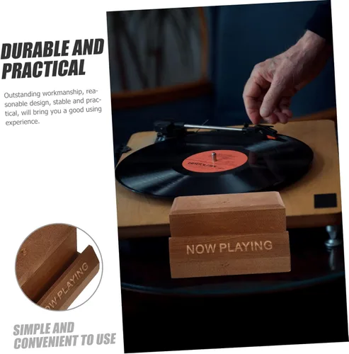 Vista 4 de IMIKEYA Natural Wood Vinyl Record Crate Display Stand for Books Magazines Wooden for Home Office