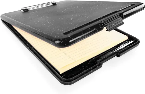 Portapapeles con almacenamiento delgado plegable para enfermería, maestros, entrenadores y oficina, plástico resistente con soporte para bolígrafo