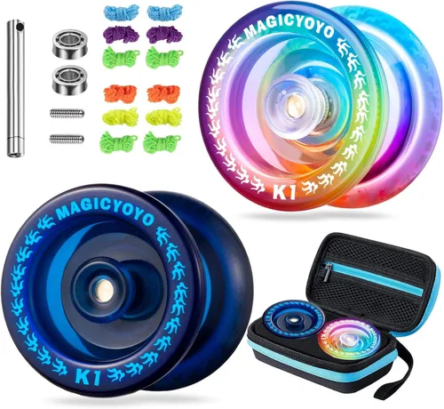 Vista 12 de Magicyoyo - YoYo K1-Plus con bolsa Yoyo + 3 cuerdas y guante Yo-Yo de regalo, K1 Responsive nueva versión, Azul