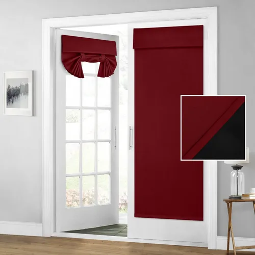 Vista 28 de HOMEIDEAS Cortinas 100% Opacas para Luces Laterales de Puerta Principal, Cubierta de Ventana de Puerta de Aula, Persianas de Privacidad