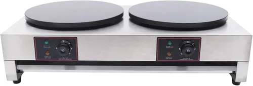 Vista 2 de Crepe Maker comercial eléctrico para panqueques antiadherente, 16 pulgadas, placa de 3400 W, temperatura ajustable para Blintzes, huevos, tortilla