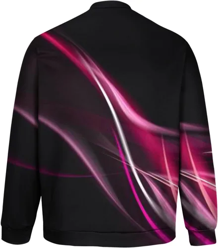 Vista 4 de VALSEEL Sudaderas de moda para hombre, con estampado de líneas 3D, sin botones, casual, cuello redondo, otoño, casual, manga larga