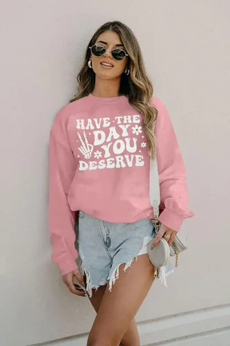Vista 52 de Sudadera de gran tamaño para mujer, sudadera divertida con frases divertidas, casual, cuello redondo, suéter de manga larga para otoño