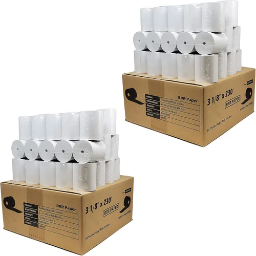 Vista 3 de (55GSM - 10 rollos sin núcleo) Rollos de papel térmico de 3 1/8 x 230 (3.150 in x 229.7 ft) cinta premium para caja registradora, sistema POS
