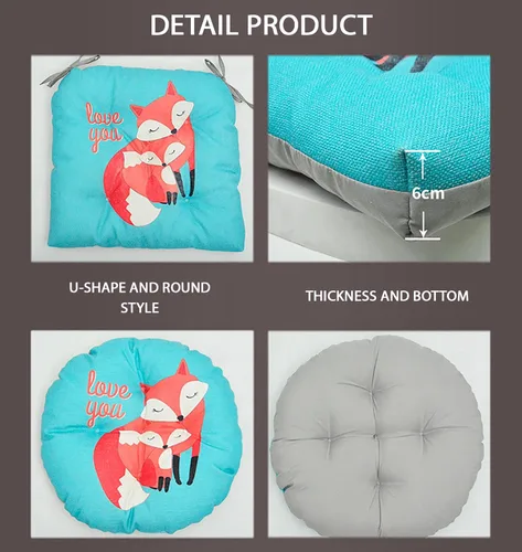 Vista 2 de Almohadas con forma de fruta – Cojines de silla completo con lazos, almohadillas para sillas de comedor, cojines de silla para sillas de comedor