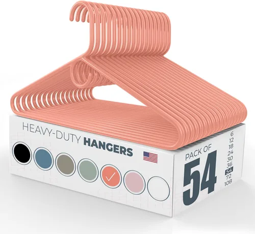 Vista 55 de Neaties Paquete de 6 perchas de ropa resistentes, fabricadas en los Estados Unidos, perchas de plástico de capacidad de 8 libras para ropa