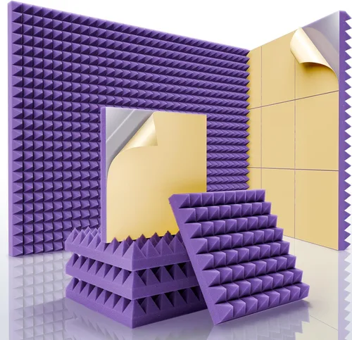 Vista 16 de Sonicism Acoustic Panels Self-Adhesive Pyramid 12 Pack,0.9" X 12" X 12" Sound Proof Foam Panels for walls High Density,Acoustic Wall Panels Fast