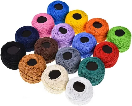 SUPVOX Juego de hilo de hilo de bordado de punto de cruz de 16 colores, hilo de algodón para proyectos de manualidades de costura a mano y costura