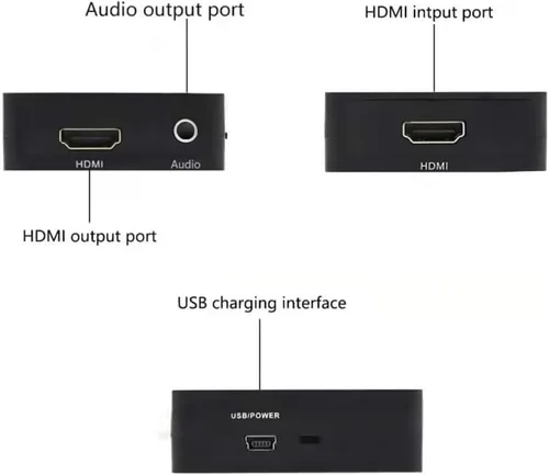 Vista 8 de Divisor extractor de audio HDMI, 4K HDTV a HDMI 0.138 in AUX Audio 1080P, compatible con TV, PC, PS3/4/5, reproductor Blu-ray/DVD/HD, proyector