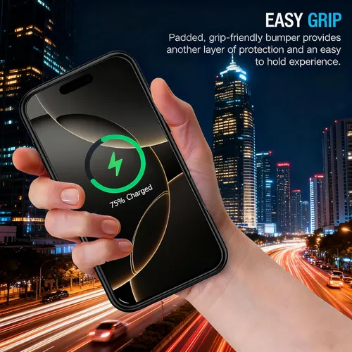 Vista 6 de Funda para iPhone 17 batería, 10000mAh portátil Power Bank Cargador protector caso del teléfono celular con batería recargable negro
