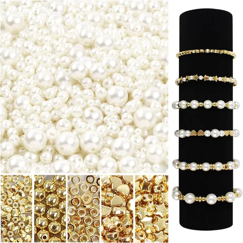 Vista 12 de Phinus 6000 Pz Cuentas de Perla de 4mm con Agujero, Perlas Redondas para Manualidades, Cuentas de Perla Sueltas para Hacer Joyas, Perlas para Hacer
