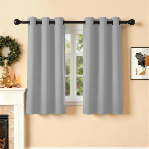 Vista 67 de Cortinas de oscurecimiento de habitación de 45 pulgadas de largo para dormitorio y sala de estar, cortinas térmicas aislantes con ojales