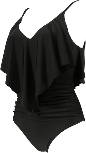 Vista 2 de SUUKSESS Trajes de baño de una pieza con volantes adelgazantes para mujer, con control de abdomen y fruncido