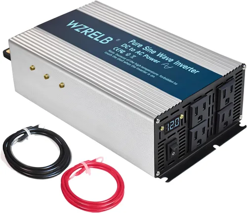Vista 11 de WZRELB Inversor de onda sinusoidal pura de 4000 W, inversor de corriente de automóvil de 12 V CC a 110 V 120 V CA convertidor para RV, camión
