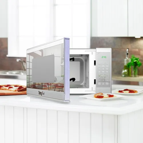Vista 8 de Total Chef Horno microondas de 0.7 pies cúbicos - Microondas compacto de encimera, pequeño electrodoméstico de cocina de acero inoxidable