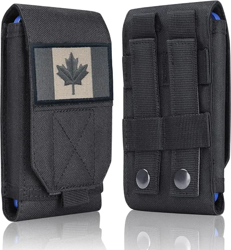 Vista 17 de Funda táctica negra Molle impermeable para teléfono celular, funda resistente para iPhone 11, 12, 13 Pro Max, menos de 6.7 pulgadas