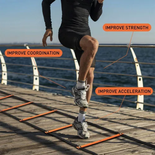 Vista 5 de Agility Training Equipment Set for Proffesional Training, Adults, Youth & Kids. Soccer & Footbal Training Set with Fixed-Rung Ladder - Enhance