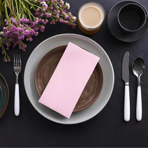 Vista 6 de Servilletas de papel rosa bebé Tela desechable de lino como servilletas de cena Toallas de mano Toallas de mano Servilletas de papel suaves