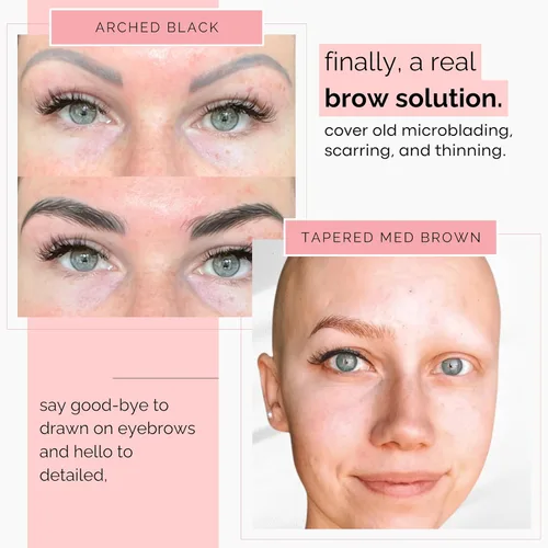 Vista 4 de Brows by Bossy Tatuaje temporal para cejas 8 colores y 6 estilos adhesivos impermeables para cejas, tatuajes falsos para el cabello como pelar
