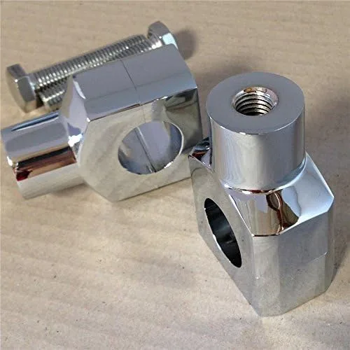 Vista 3 de Abrazadera elevadora SMT-Chrome redonda de 1 pulgada para manillar compatible con Harley Kawasaki Suzuki Yamaha Honda [B00RUEH4MG]