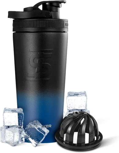 Vista 6 de Ice Shaker Botella agitadora aislada de acero inoxidable, 26 onzas, bandera estadounidense, fría durante más de 30 horas, taza aislada con agitador