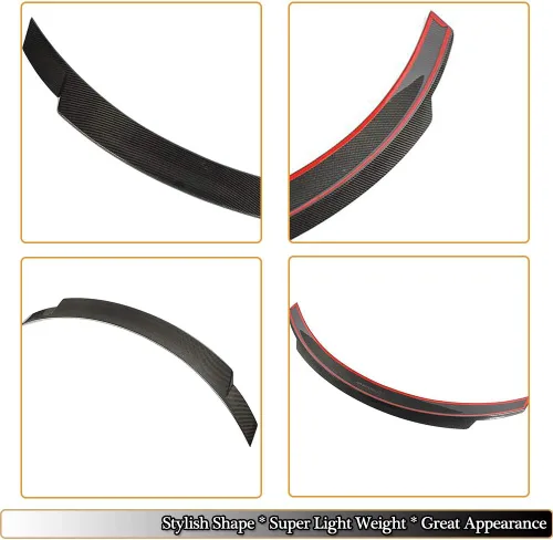 Vista 4 de MCARCAR KIT Alerón de maletero para Mercedes Benz Clase E W238 C238 Coupé 2016-2019 Fibra de Carbono E200 E250 E300 E400 E500 E550 E53 AMG Auto Tapa