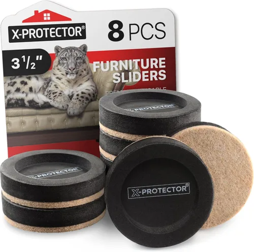 Vista 19 de X-Protector Deslizadores de Fieltro para Muebles para Pisos de Madera Dura y Juego de Herramientas Elevadoras de Muebles - 4 PCS Deslizadores de 3