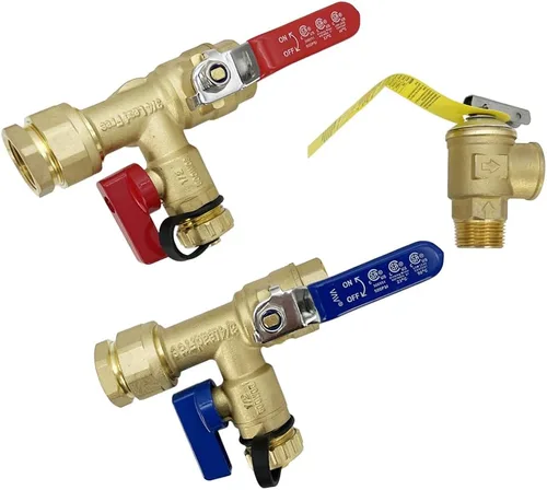 Vista 5 de Long Term Kit de válvula de servicio de calentador de agua sin tanque de aislamiento IPS de 34 pulgadas, con válvula de alivio de presión