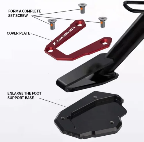 Vista 5 de Modeer Para Ducati Desert X 2022-2023 Placa de extensión de soporte CNC para motocicleta Soporte lateral Almohadilla desertx Desert-X Accesorios