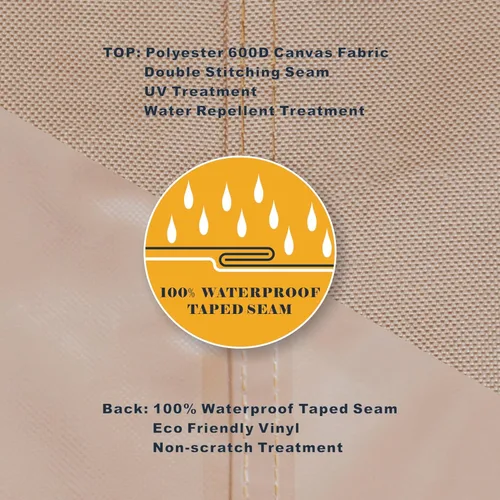 Vista 3 de ULTCOVER Cubierta otomana impermeable para patio, rectangular, para exteriores, tamaño 32 pulgadas de largo x 25 pulgadas de ancho x 18 pulgadas