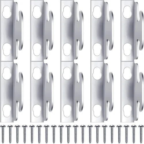 Funrous Soportes para barra de cortina y accesorios de ganchos, juegos ajustables con tornillos y perchas de soporte para el hogar y la cocina (10