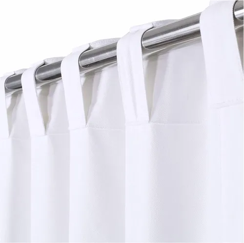 Vista 2 de HOMIDATE Juego de cortinas de algodón blanco de 2 a 50 x 63 pulgadas de largo, cortinas texturizadas para dormitorio, sala de estar, cocina, paneles