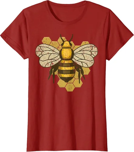 Vista 73 de Retro Beekeeper Beekeeper Honey Bumblebee Vintage Saves Bees T-Shirt Asphalt Grey