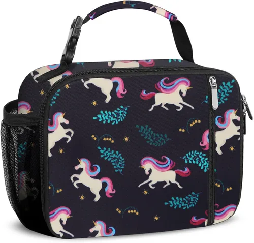 Vista 9 de esouler Lonchera Infantil Bolsa de Almuerzo Aislada para Niños y Niñas Lonchera Infantil Duradera para la Escuela con Soporte para Botella