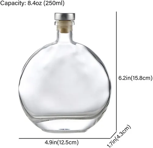 Vista 6 de botellas de vino, botellas de vidrio, decantador pequeño, botellas de vino vacías, botellas de vidrio con tapas, decantadores para alcohol