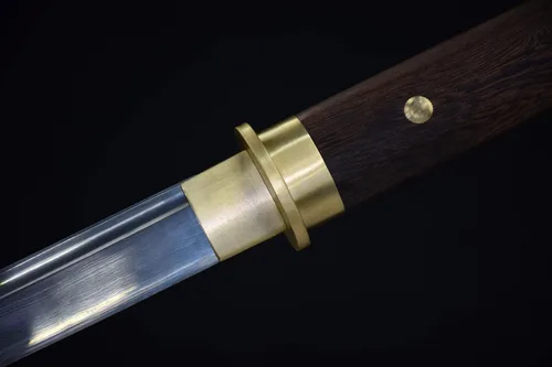 Vista 3 de Katana corta hecha a mano japonés wakizashi samurai espada doblada hoja de acero