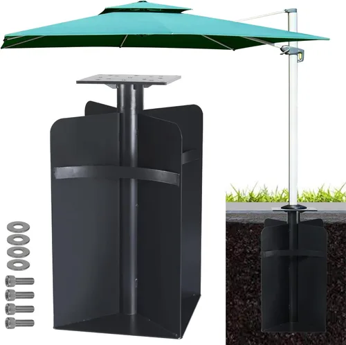Base de paraguas en el suelo para paraguas voladizo compensado, base de sombrilla de acero inoxidable, soporte vertical para paraguas al aire libre