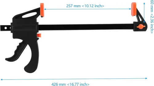Vista 2 de Paquete de 4 abrazaderas de barra de 10 pulgadas, abrazadera de agarre rápido con esparcidor de 16 pulgadas, abrazadera de barra de trinquete