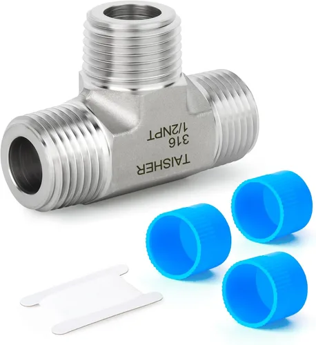 Vista 22 de TAISHER 1 piezas de forja de acero inoxidable 304 accesorios de tubería de 4 vías, accesorios de tubería hembra NPT de 1/2 "x 1/2" x 1/2