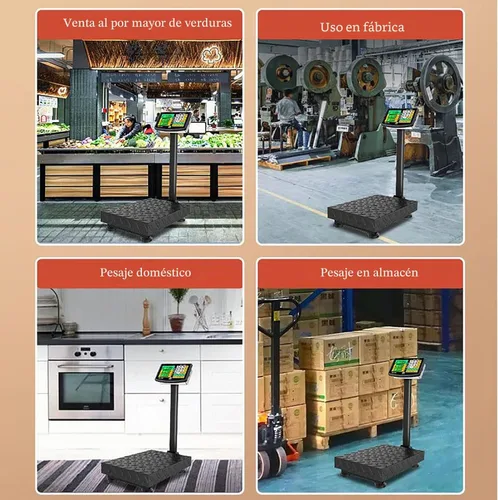 Vista 8 de Báscula de plataforma industrial de 660 libras con barandilla extraíble LB/KG para computación de peso, báscula digital, báscula de plataforma